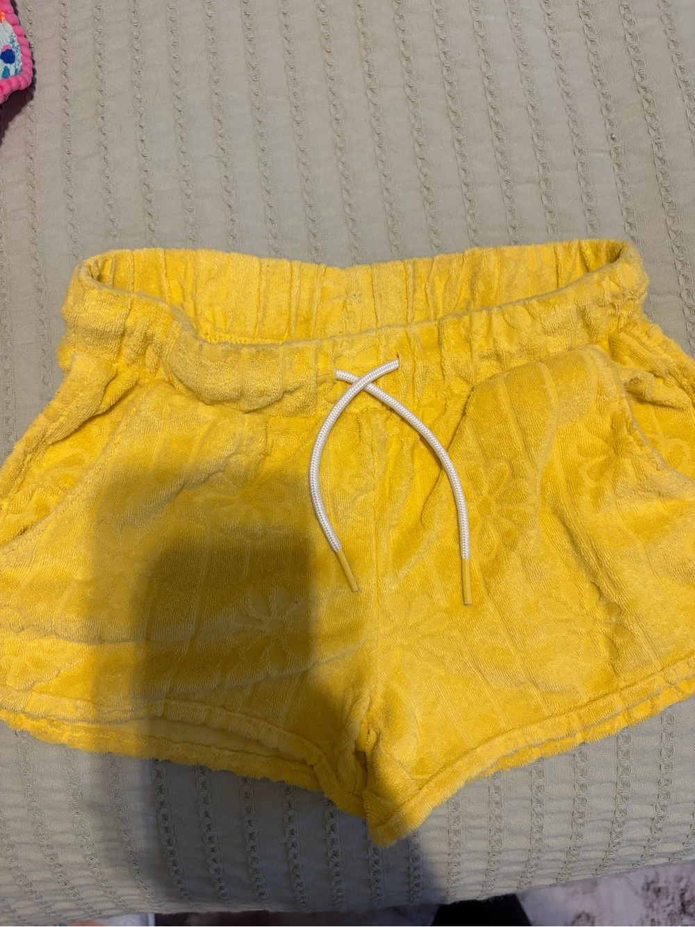 Old Navy Yellow Terry Drawstring Athletic Shorts